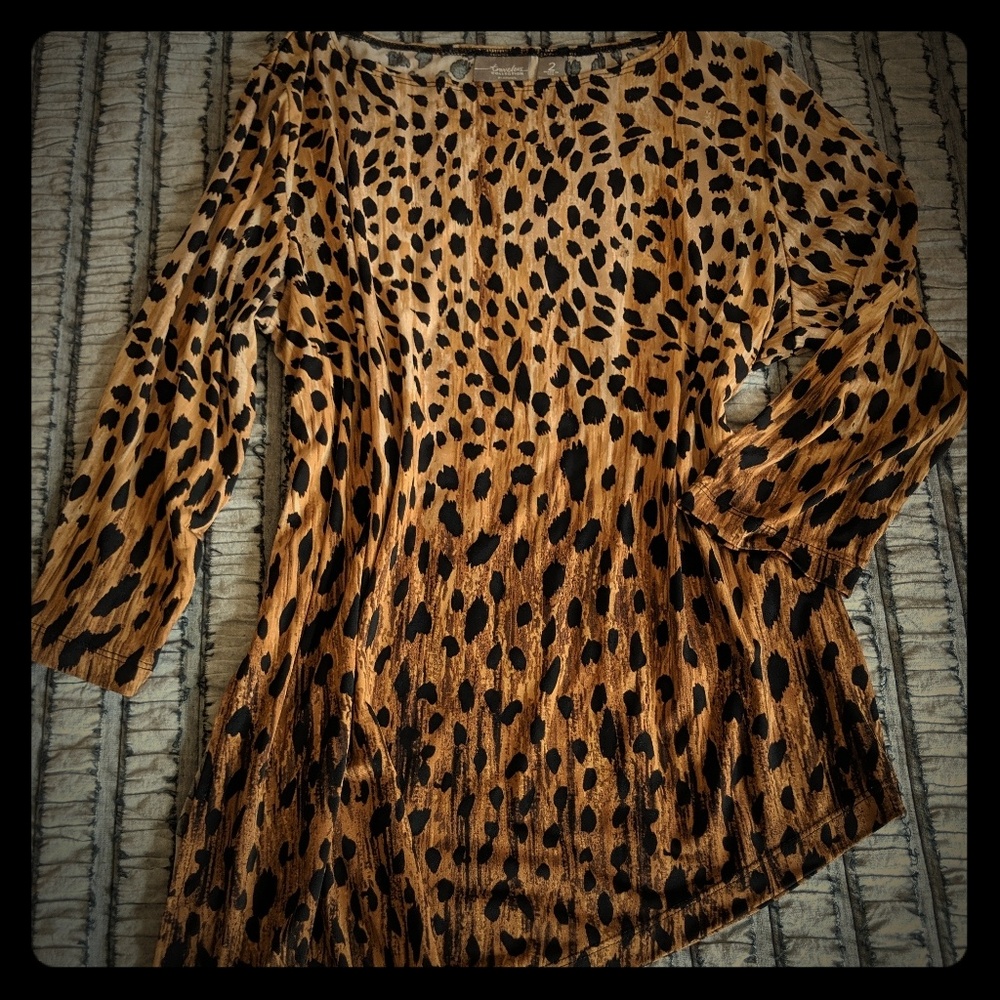•|Chico's|• leopard print shirt